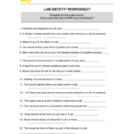Lab Safety Worksheet Intended For Lab Safety Worksheet
