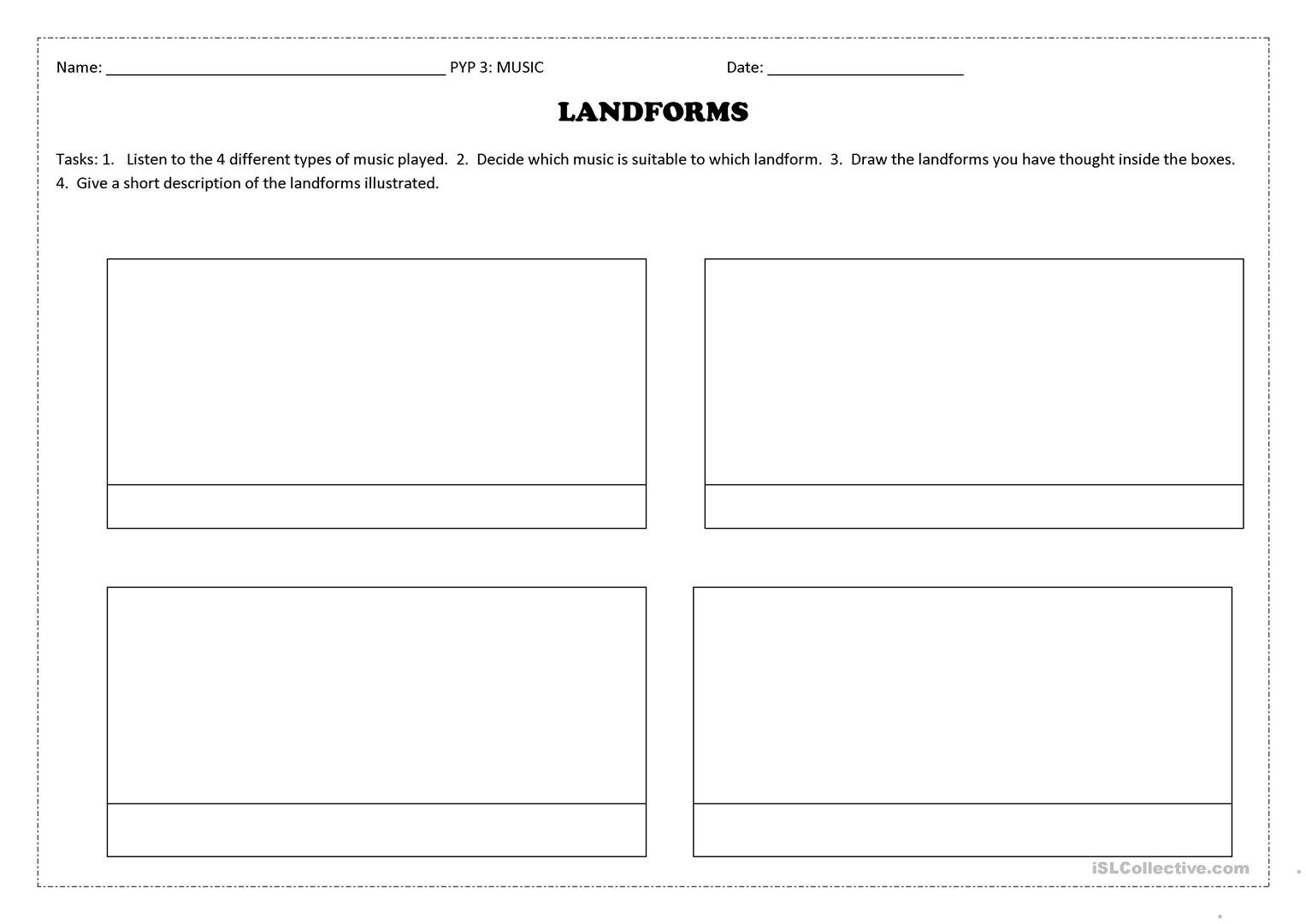 Landforms Worksheet  Free Esl Printable Worksheets Madeteachers Intended For Landform Printable Worksheets