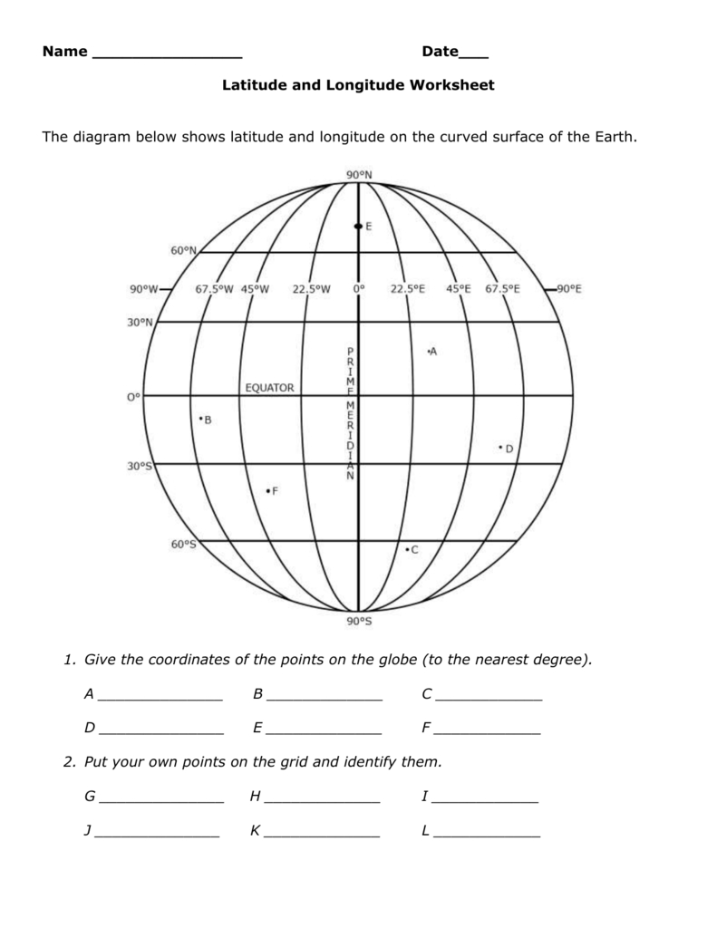 Latitude And Longitude Worksheet Throughout Latitude And Longitude Practice Worksheets