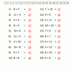 Learning Addition Facts Worksheets 1St Grade And First Grade Worksheets Pdf