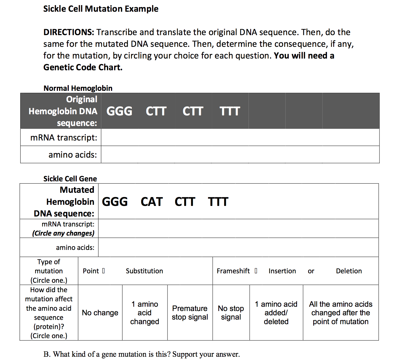 Learning The Language Of Protein Synthesis  Ruthie Gronenthal Also Dna Mutations Practice Worksheet Answer Key
