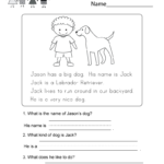Learning To Read Worksheet  Free Kindergarten English Worksheet For As Well As Learning To Read Worksheets