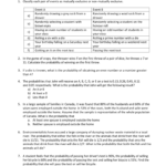 Lesson 6 – Mutually Exclusive Events Worksheet Along With Probability Of Compound Events Worksheet With Answer Key
