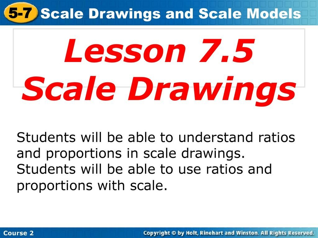 Lesson 75 Scale Drawings 57 Scale Drawings And Scale Models  Ppt For Scale Drawings Worksheet 7Th Grade