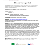 Lesson Plan Elements Scavenger Hunt As Well As Hunting The Elements Worksheet Answers