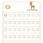 Letter A Alphabet Tracing Book With Example And Funny Antelope Deer Pertaining To Preschool Worksheets Alphabet