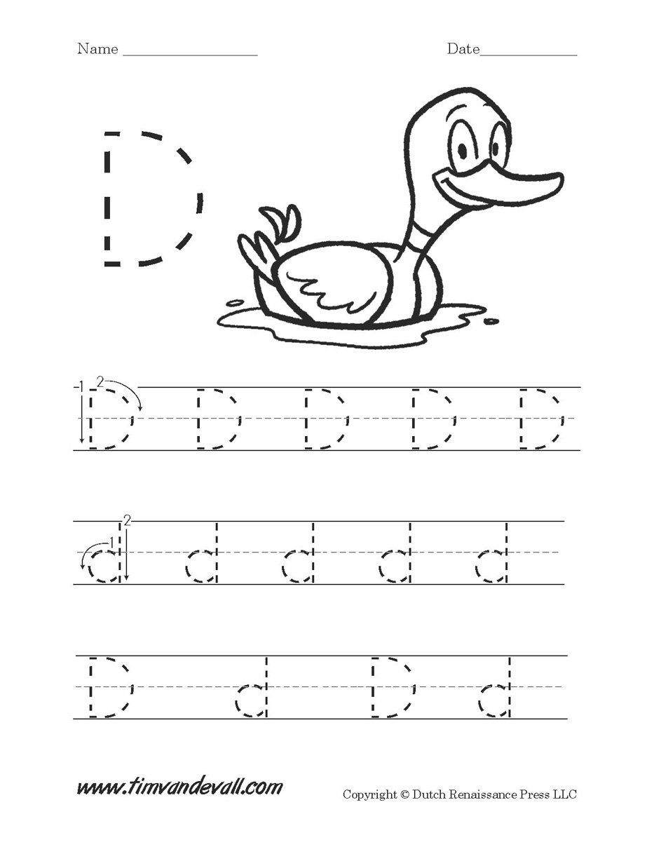 Letter D Worksheets  Preschool Alphabet Printables In Letter D Preschool Worksheets