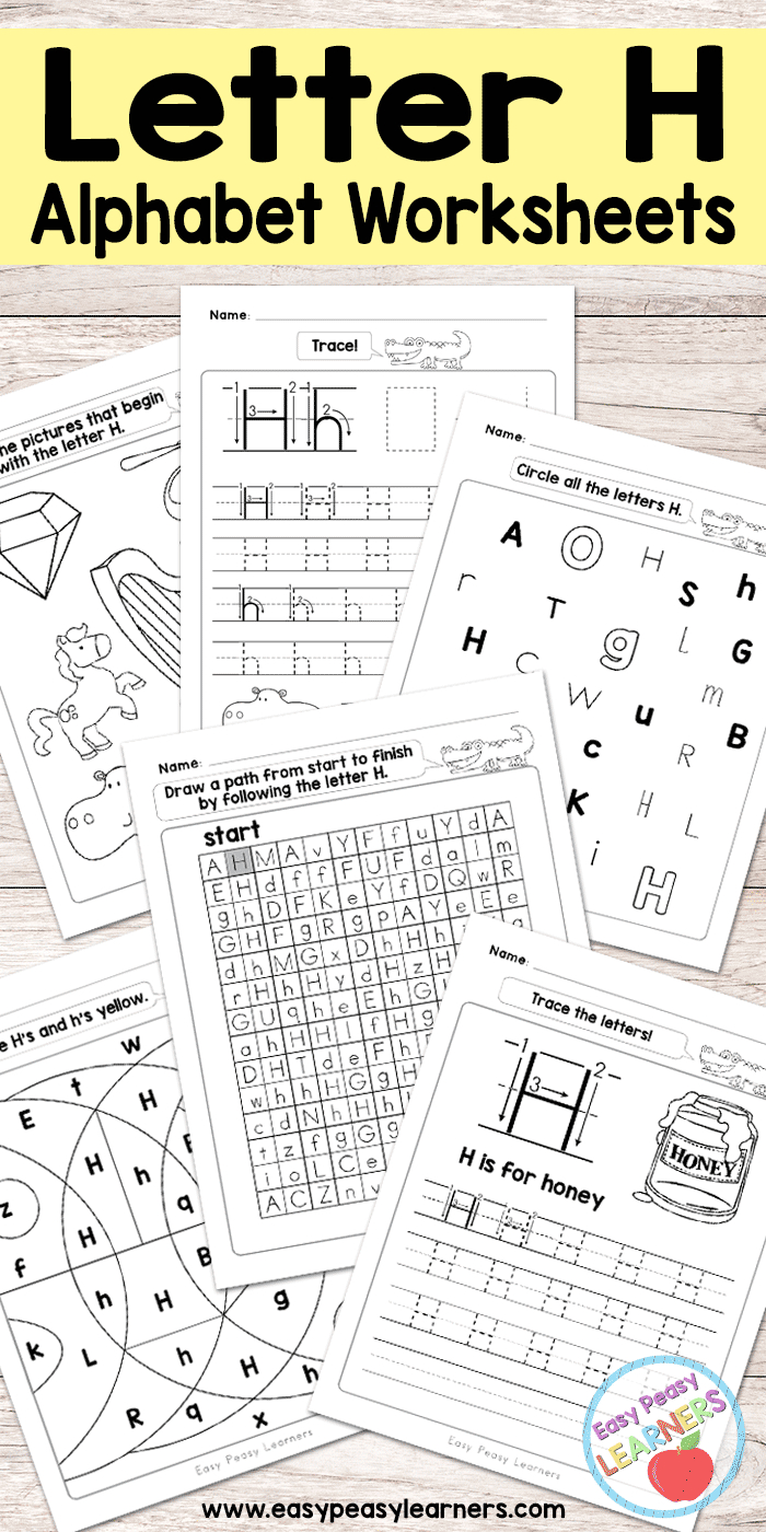 Letter H Worksheets  Alphabet Series  Easy Peasy Learners With Regard To Free Printable Alphabet Worksheets