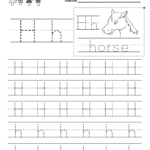 Letter H Writing Practice Worksheet  Free Kindergarten English And Number Writing Practice Worksheets