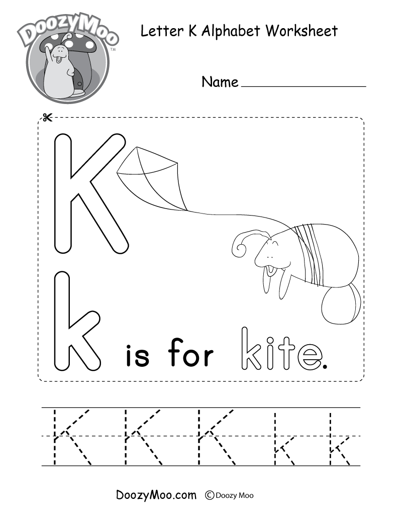 Letter K Alphabet Activity Worksheet  Doozy Moo For Letter K Worksheets For Kindergarten