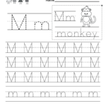 Letter M Writing Practice Worksheet  Free Kindergarten English And Manuscript Practice Worksheets