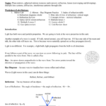 Light Reflection Refraction Mirrors Lenses Diffraction Inside Light Refraction And Lenses Physics Classroom Worksheet Answers