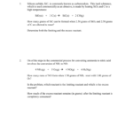 Limiting Reactant Worksheet 2 Within Limiting And Excess Reactants Worksheet
