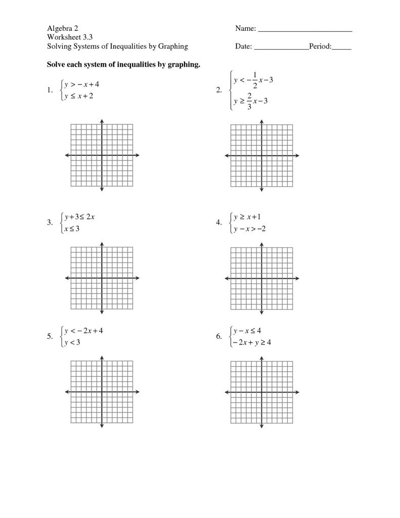 Linear Inequalities Worksheet With Answers Inspirational Graphing And Systems Of Inequalities Worksheet Answers