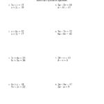 Linear Systemsubstitution Math Solving Systems Of Equations For Solving Systems Of Equations By Substitution Worksheet