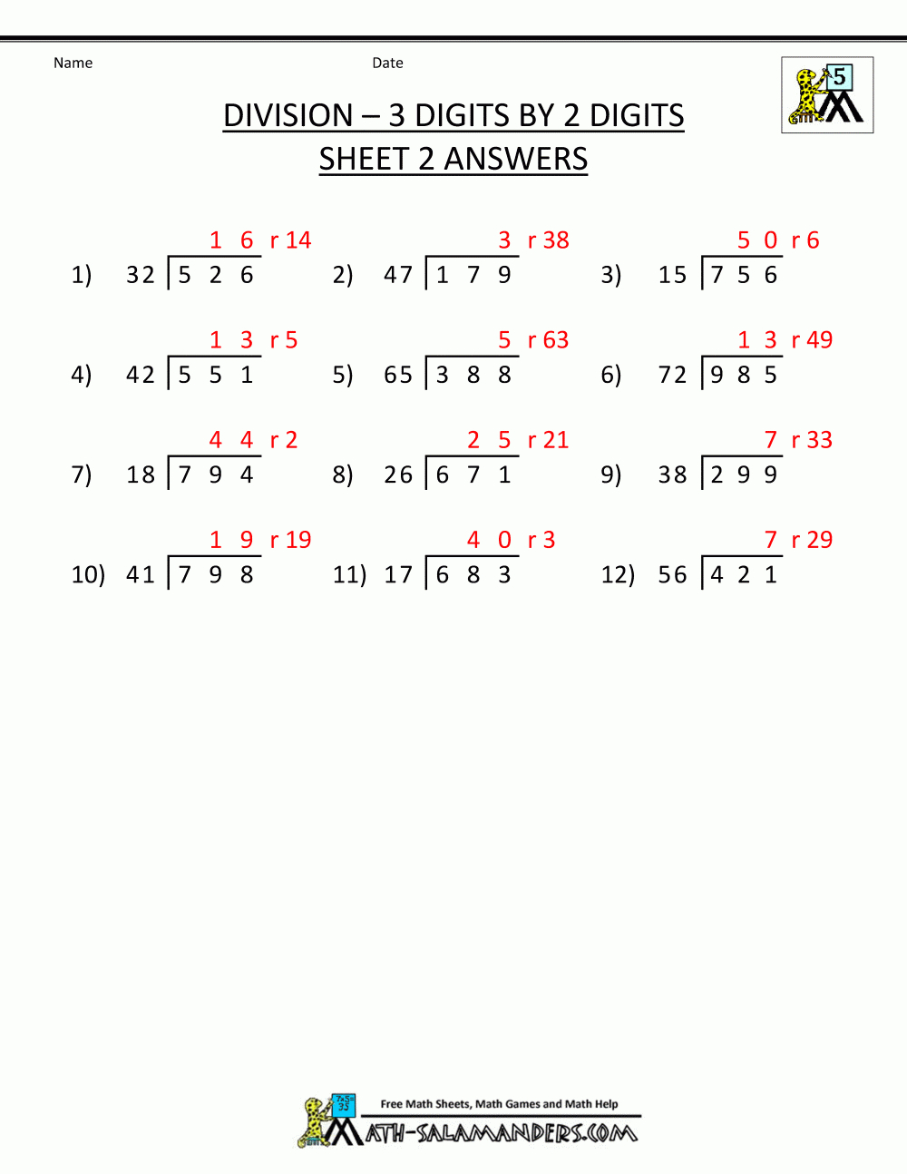 Long Division Worksheets For 5Th Grade As Well As Dividing By 2 Worksheets