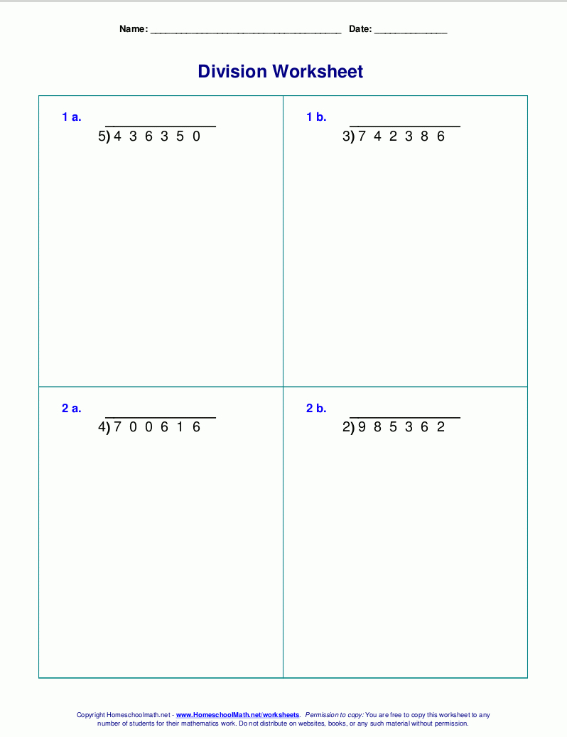 Long Division Worksheets For Grades 46 In Multiplying And Dividing Exponents Worksheets Pdf