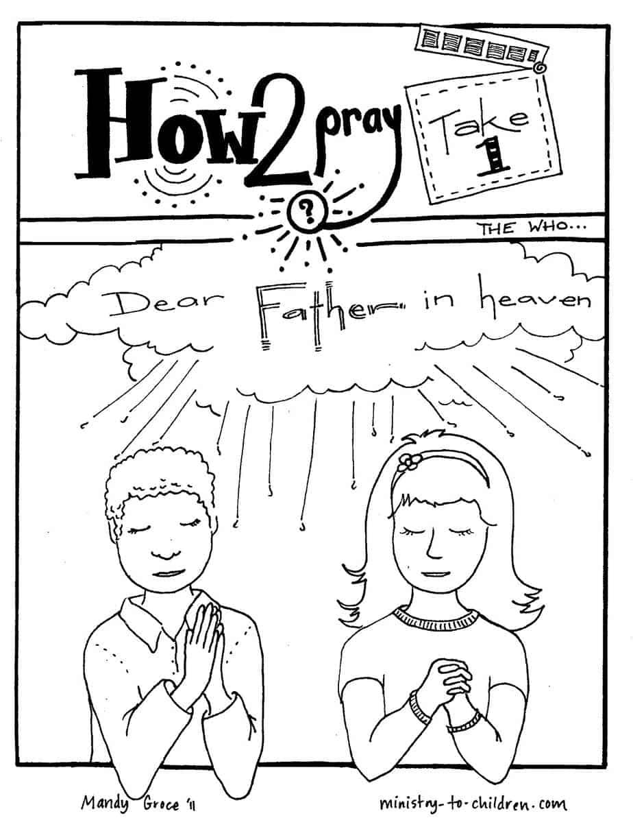 Lord's Prayer Coloring Pages For Our Father Prayer Worksheet