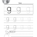 Lowercase Letter "g" Tracing Worksheet  Doozy Moo As Well As Letter G Printable Worksheets