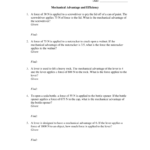 Ma And Efficiency Worksheet Pertaining To Simple Machines And Mechanical Advantage Worksheet Answers