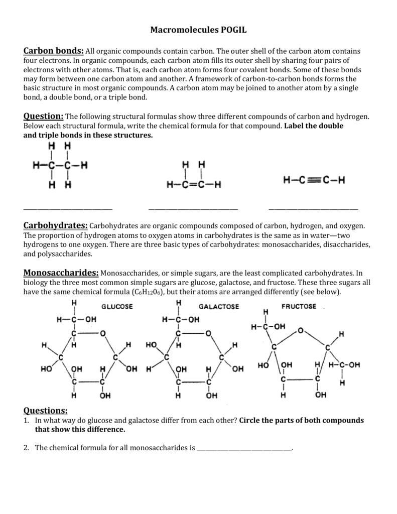 Macromolecules Pogil As Well As Biochemistry Macromolecules Pogil Worksheet