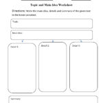 Main Idea Worksheets  Topic And Main Idea Worksheet With Main Idea And Details Worksheets