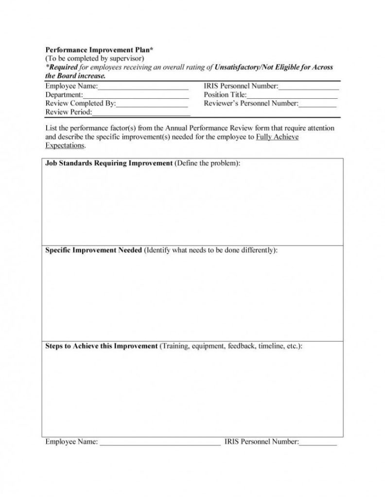 Employee Performance Improvement Plan Worksheet — excelguider.com