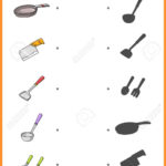 Match Kitchen Tools With Shadow  Worksheet For Education Royalty As Well As Kitchen Tools Worksheet