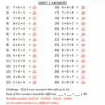 Math Addition Facts To 2020 Along With Math Worksheet Answers