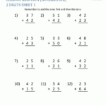 Math Addition Worksheets 1St Grade Regarding Basic Math Worksheets 1St Grade