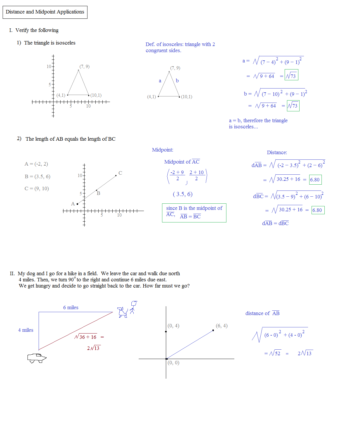 Math Plane  Midpoint And Distance Throughout Geometry Distance And Midpoint Worksheet Answers