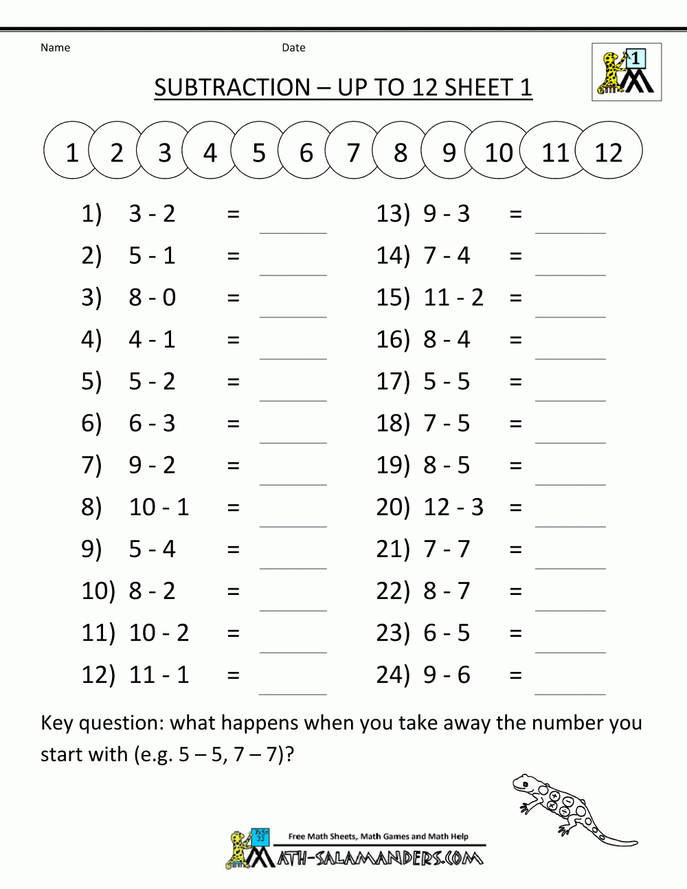 Math Subtraction Worksheets 1St Grade Inside First Grade Math Addition And Subtraction Worksheets