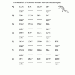 Math Worksheets 3Rd Grade Ordering Numbers To 10000 Regarding Houghton Mifflin Math Worksheets Grade 3