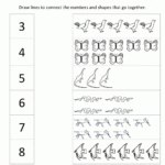 Math Worksheets Kindergarten Within Matching Numbers Worksheets