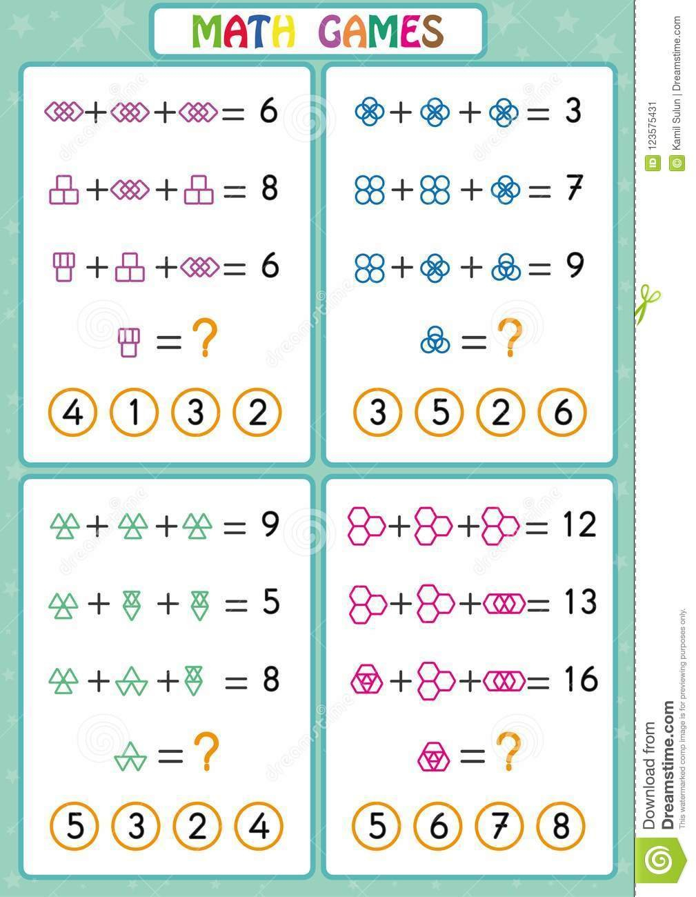 Mathematics Educational Game For Kids Fun Worksheets For Children With Regard To Worksheets For Children