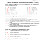 Matter Homework Packetkey With Regard To Chemistry 1 Worksheet Classification Of Matter And Changes Answer Key