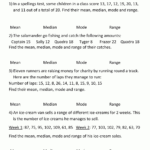 Mean Median Mode Range Worksheets As Well As Mean Mode Median And Range Worksheet Answers