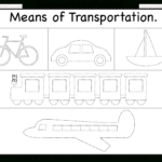 Means Of Transportation – Tracing Worksheet  Free Printable For Tracing Worksheets For Kindergarten
