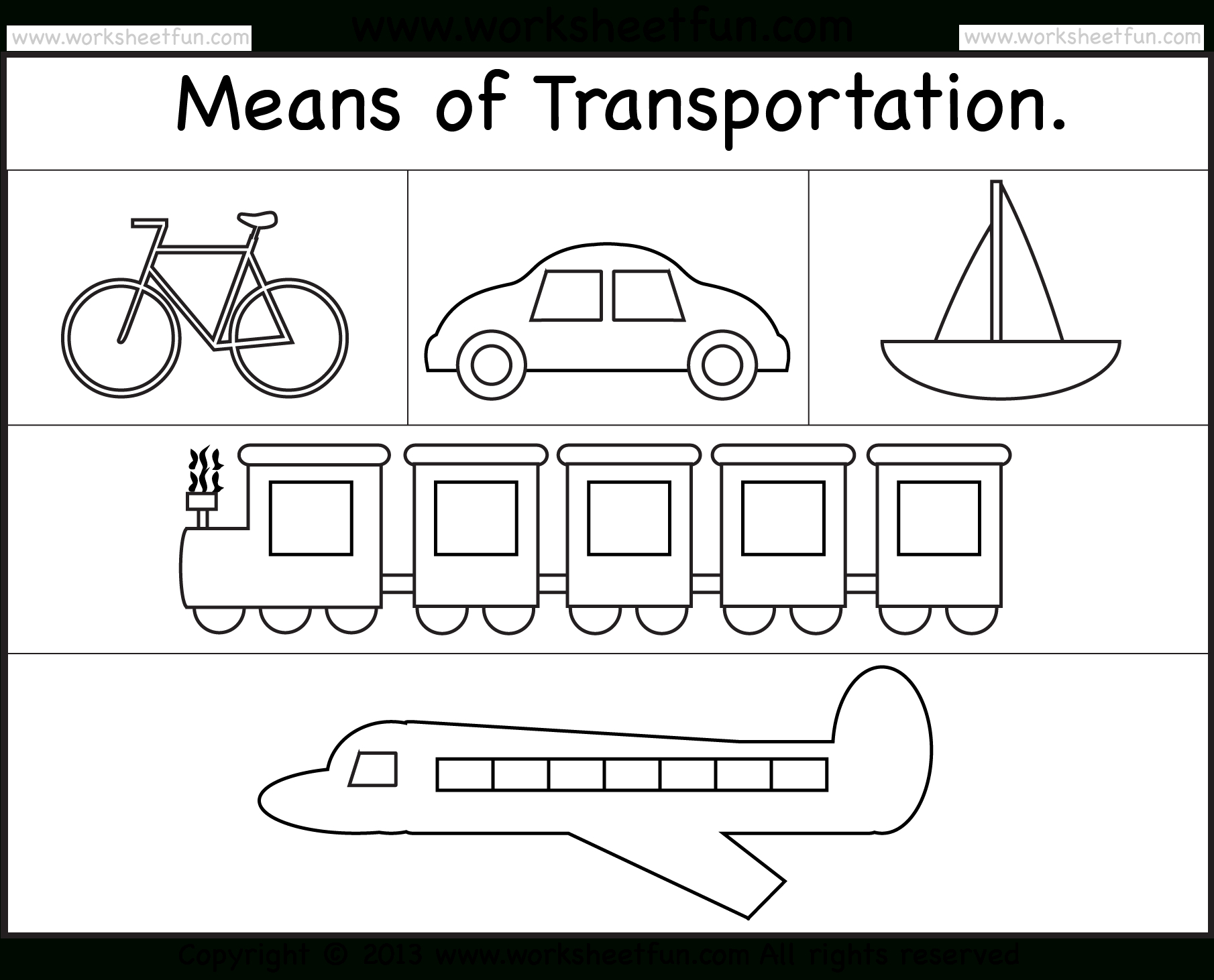 Means Of Transportation – Worksheet  Free Printable Worksheets Regarding Transportation Worksheets For Preschoolers