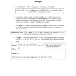 Measures Of Central Tendency Pertaining To Measures Of Central Tendency Worksheet With Answers