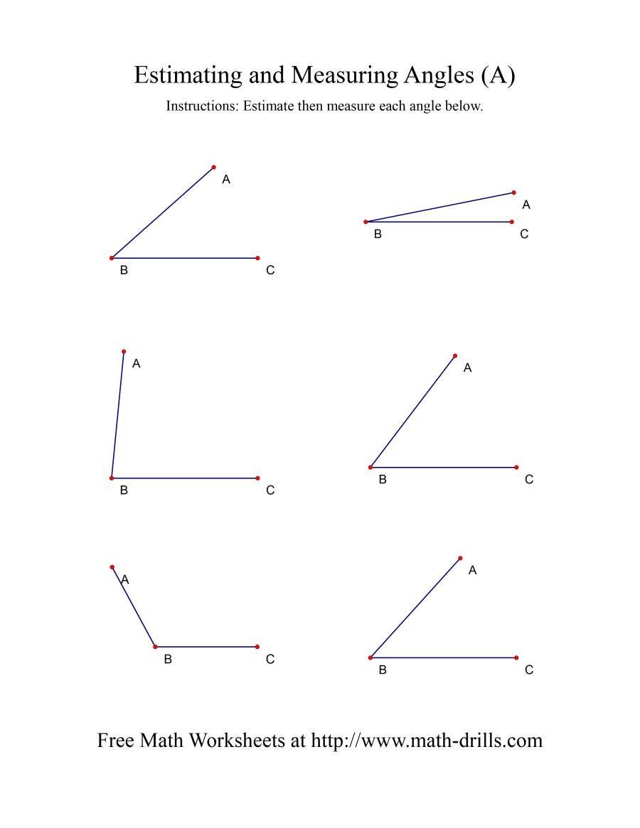 Measuring Angles A For Measuring Angles Worksheet Answer Key