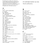 Medical Terminology Abbreviations The Following List Within Medical Terminology Abbreviations Worksheet
