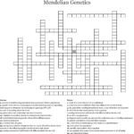Mendelian Genetics Crossword  Wordmint And Mendelian Genetics Worksheet