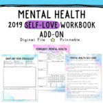 Mental Health 2019 Selflove Workbook Addon  Depression  Anxiety   Wellness  Therapy Journal  Mood Tracker  Printable And Mental Health Recovery Plan Worksheet