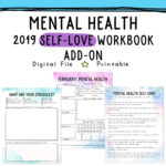 Mental Health 2019 Selflove Workbook Addon  Depression  Anxiety   Wellness  Therapy Journal  Mood Tracker  Printable Together With Health And Wellness Printable Worksheets