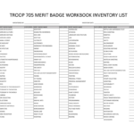 Merit Badge Workbook Inventory And Chess Merit Badge Worksheet