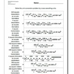 Metric Si Area For Si Unit Conversion Worksheet