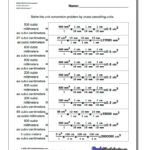 Metric Si Unit Conversions With Math Conversions Worksheet