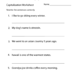 Middle School Capitalization Worksheet  Free Printable Educational Within Middle School Health Worksheets Pdf