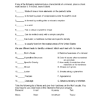 Mineral Properties Worksheet If Any Of The Following Statements Is A Intended For Properties Of Minerals Worksheet